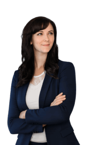 Businessfrau schaut nach rechts oben