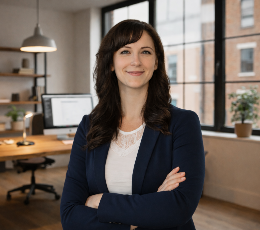 Businessfrau in Webdesign-Agentur